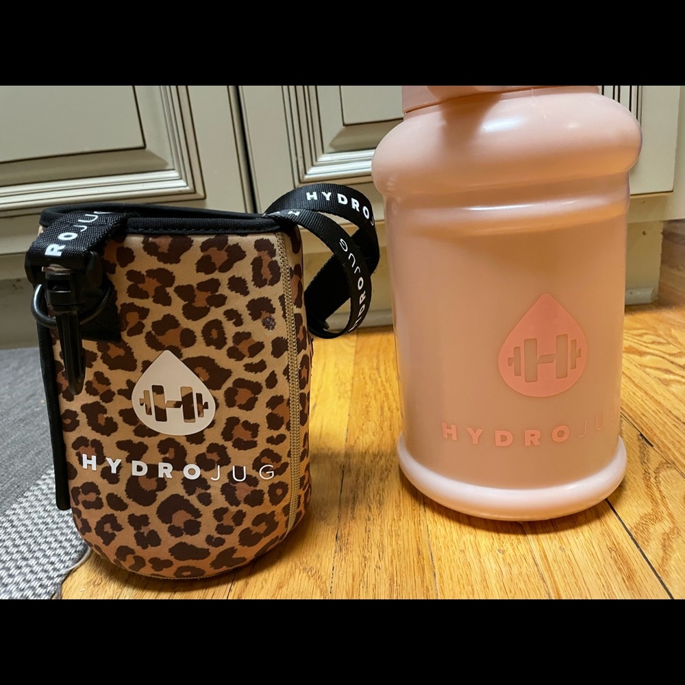 Nude HydroJug and Leopard Sleeve
